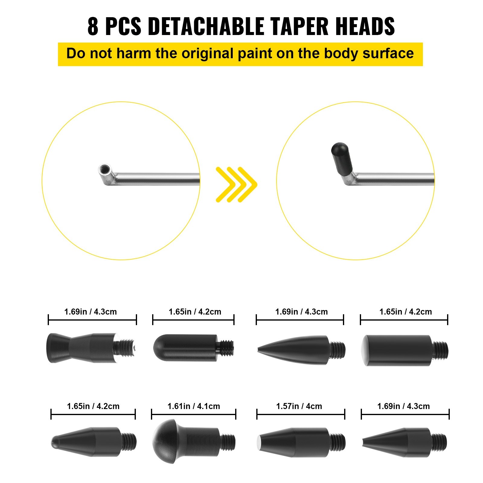 VEVOR Rods Dent Removal Kit, 13 Pcs Paintless Dent Repair Tool, 5 Pcs