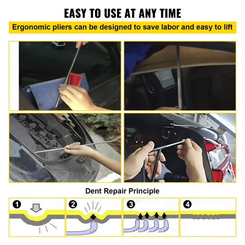 VEVOR Rods Dent Removal Kit, 21 Pcs Paintless Dent Repair Rods