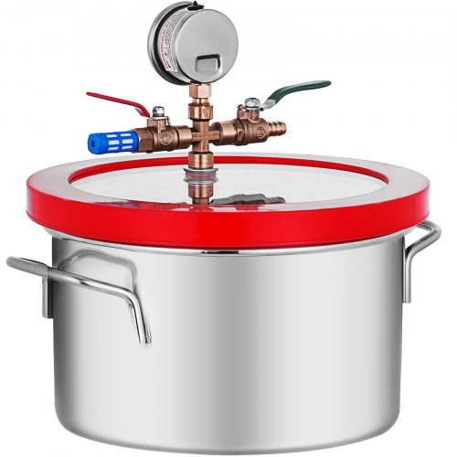 VEVOR Vacuum Chamber 1.5 Gallon Vacuum Degassing Chamber Glass Lid