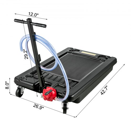 Low Profile Oil Drain Pan Portable 17 Gallon For Truck Car With Pump 8