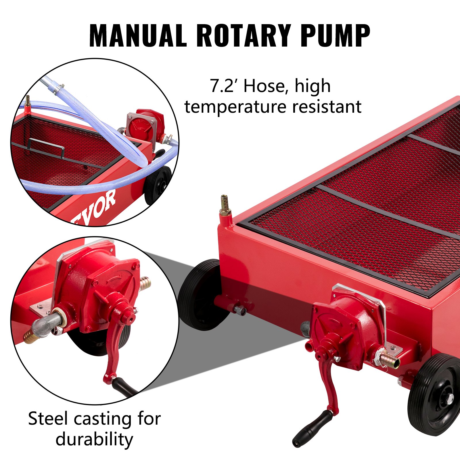 VEVOR Oil Drain Pan 20 Gallon Oil Drain Tank, 76L Low Profile Oil Drain