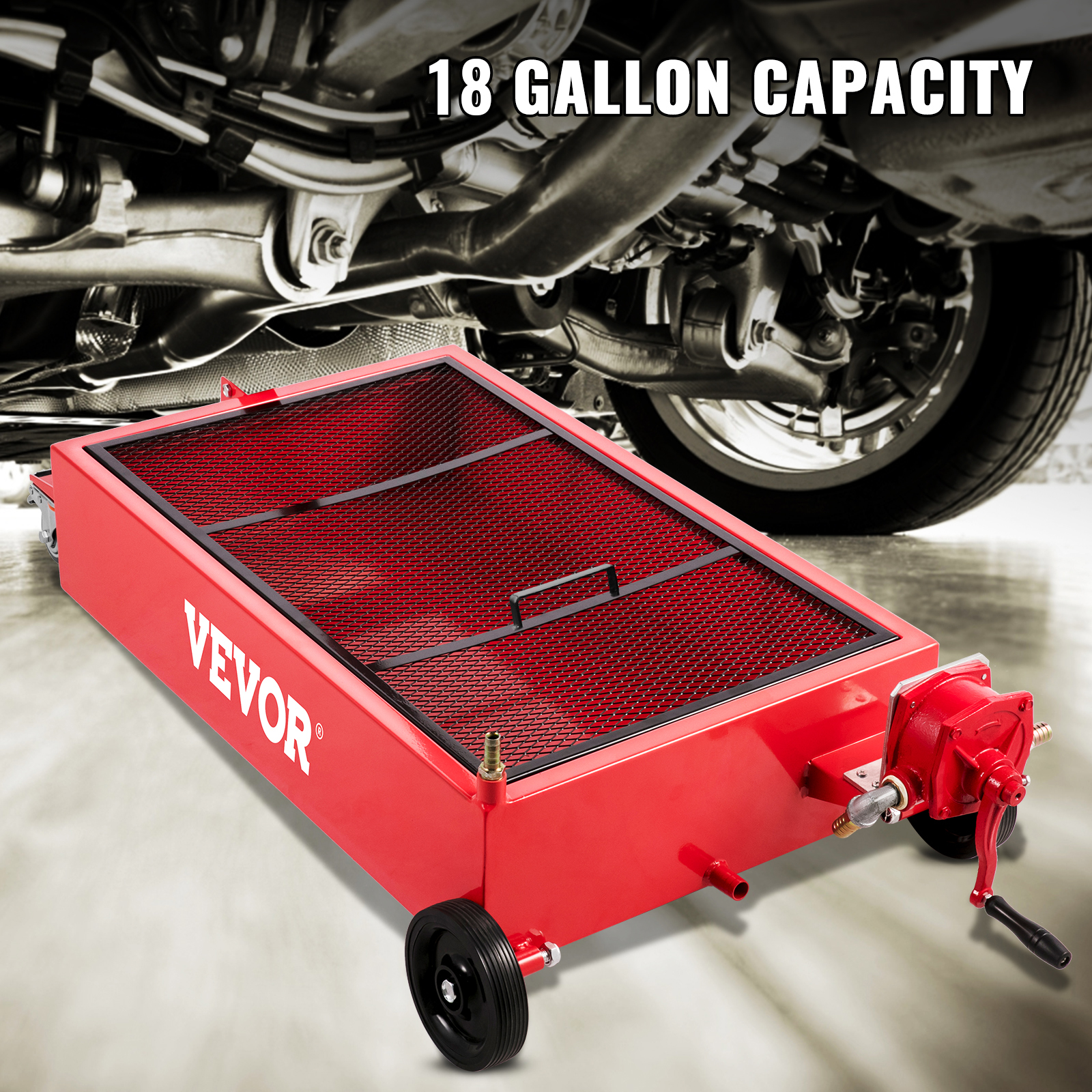 VEVOR Oil Drain Pan 20 Gallon Oil Drain Tank, 76L Low Profile Oil Drain