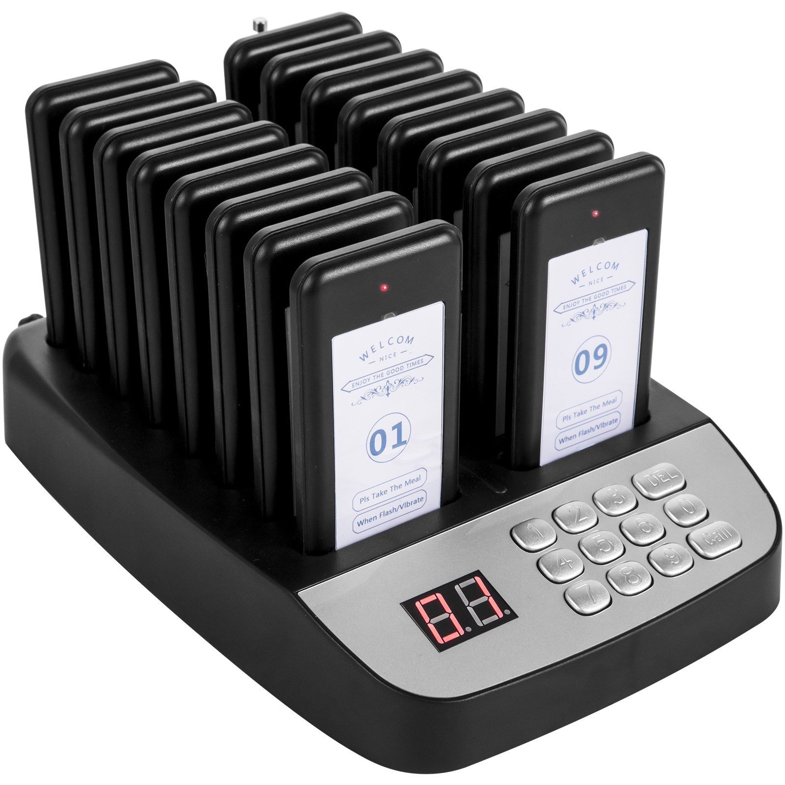 VEVOR Restaurant Pager Paging System 16 Coasters Wireless Pagers for Restaurants VEVOR US