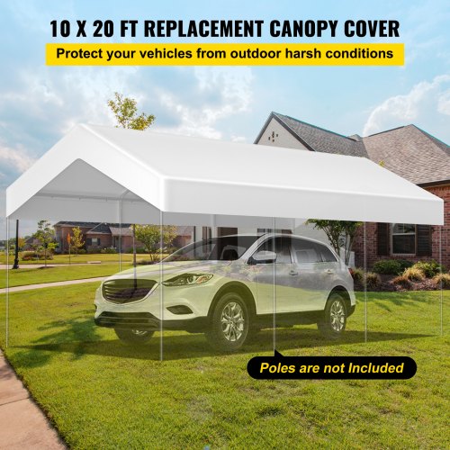 VEVOR Carport Replacement Canopy Cover, 10 x 20 ft, Ripstop Triple