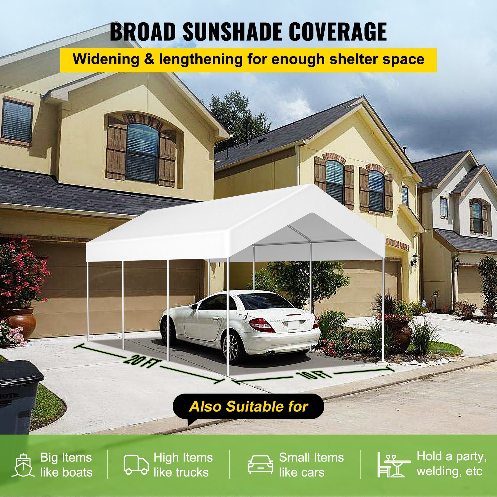 VEVOR Carport Replacement Canopy Cover Replacement Tarp Carport Cover