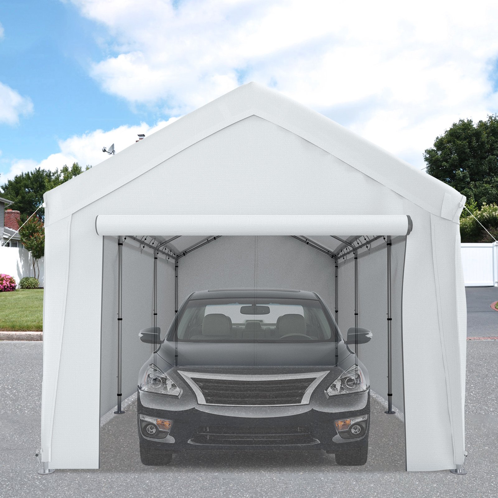 VEVOR Carport Canopy Car Shelter Tent 10 x 20ft with 8 Legs and ...