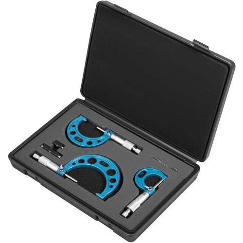 VEVOR Outside Micrometer Set, 03" Machinist Micrometer, 0.0001