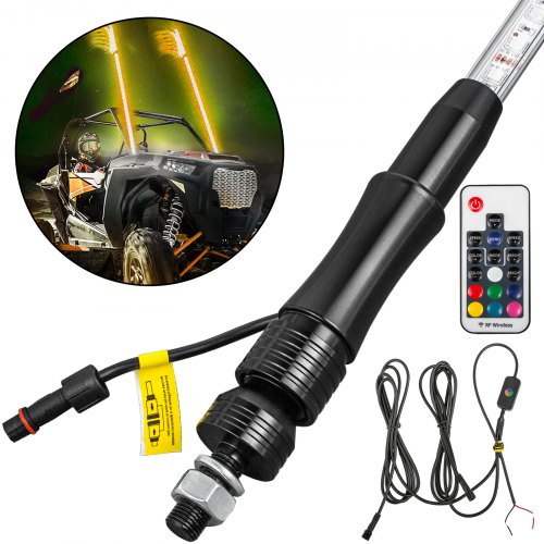 LED Whip Lights Lighted Whips for UTV RGB Color Led Lighted Whip 5ft