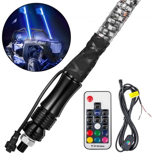LED Whip Lights Lighted Whips for UTV Spiral RGB Color Led Lighted Whip