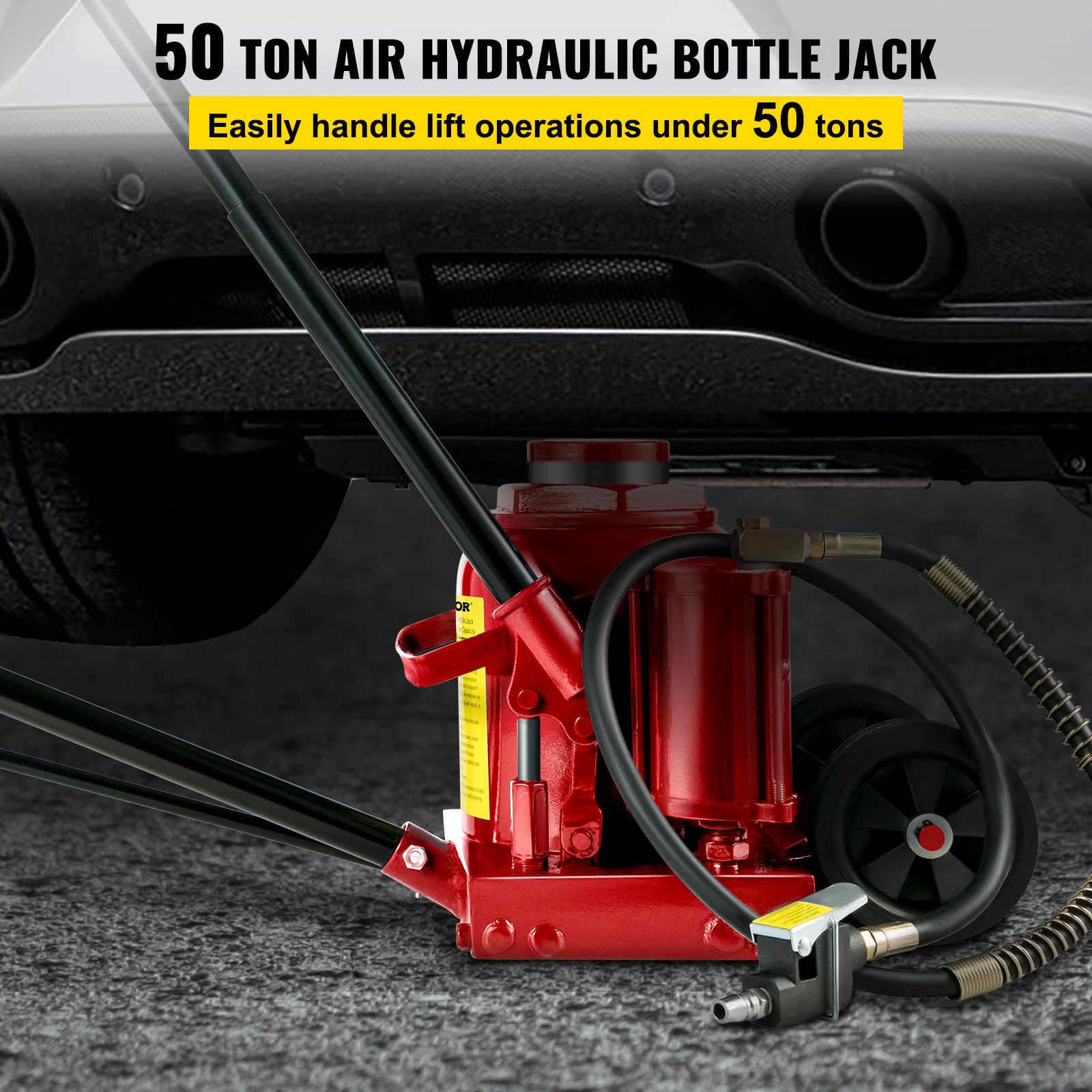 Air Hydraulic Bottle Jack 50 Ton Manual 110200lbs Heavy Duty Auto Truck