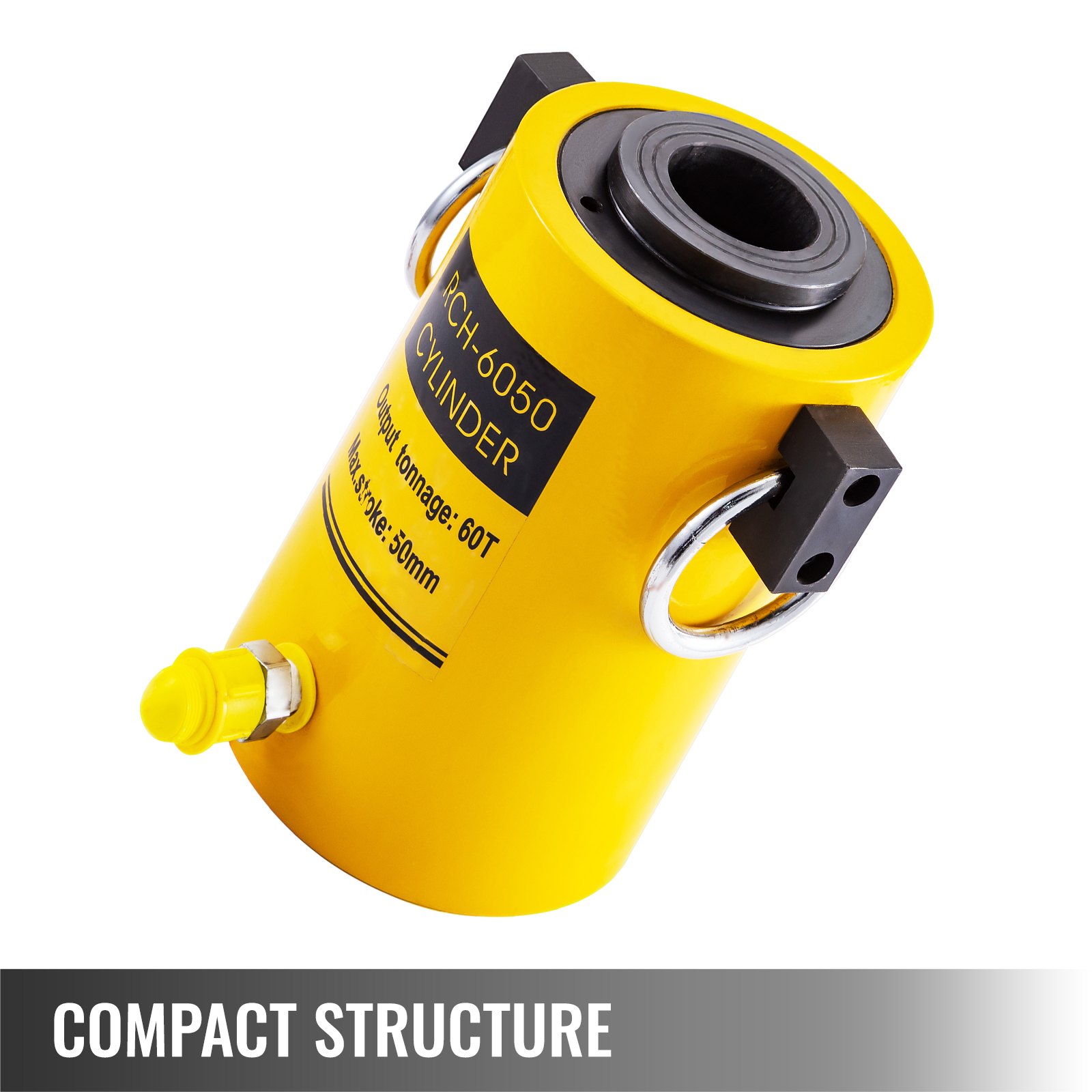 VEVOR 60T 2 Inch Hydraulic Cylinder Jack Hollow Single Acting Hydraulic