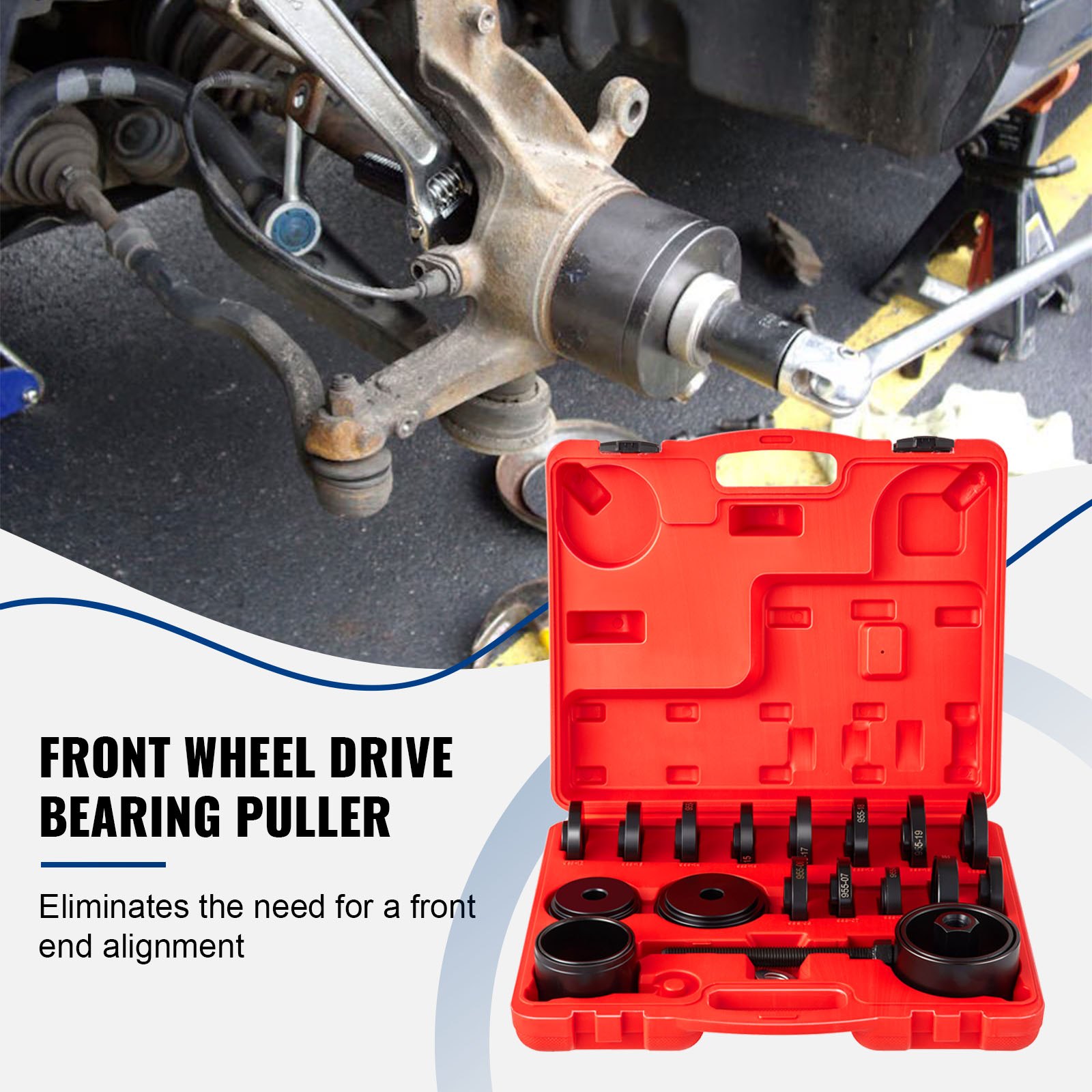 VEVOR FWD Front Wheel Drive Bearing Adapters Puller, 23 PCS, 45 Steel