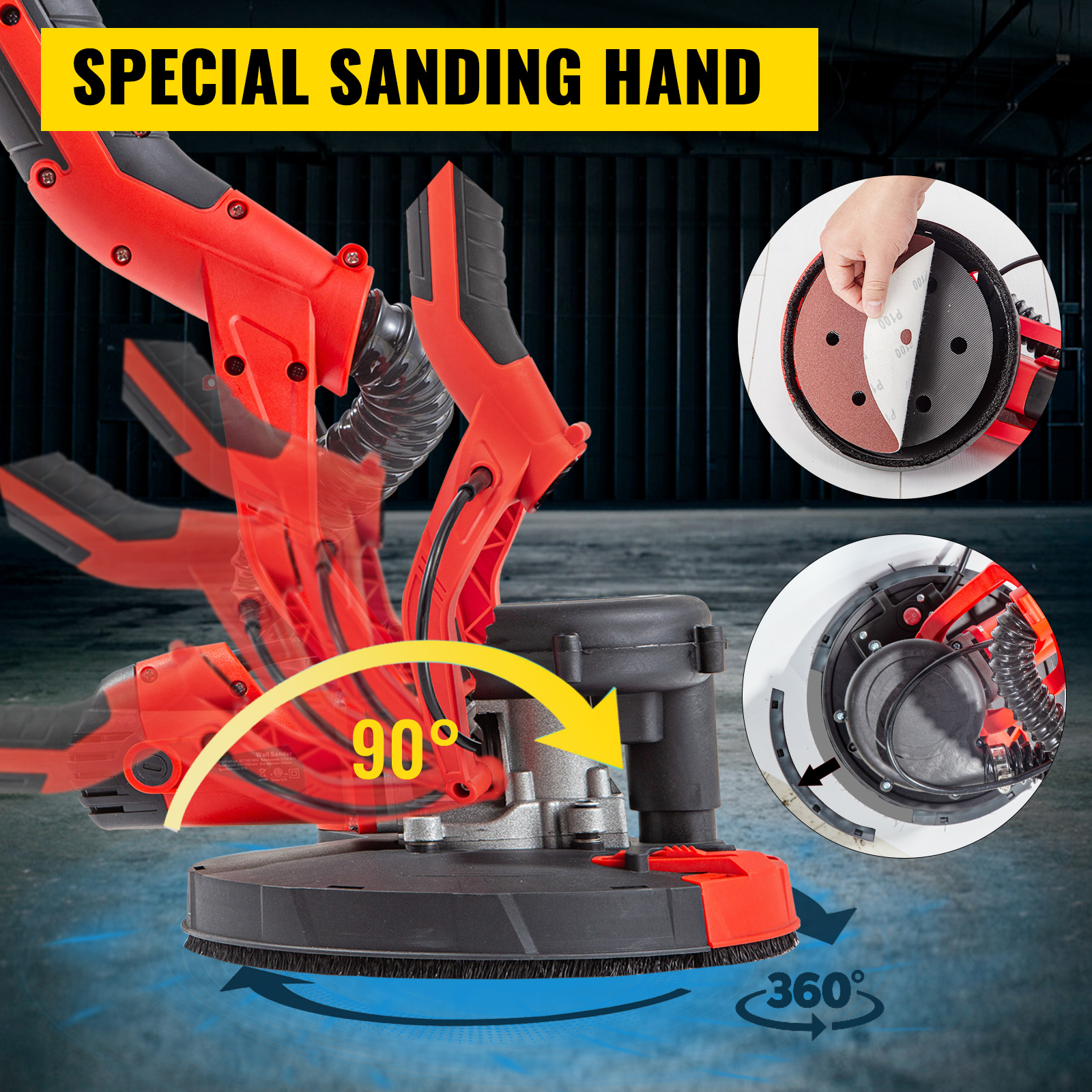 VEVOR Drywall Sander 850W Electric Drywall Sander Foldable Sheetrock