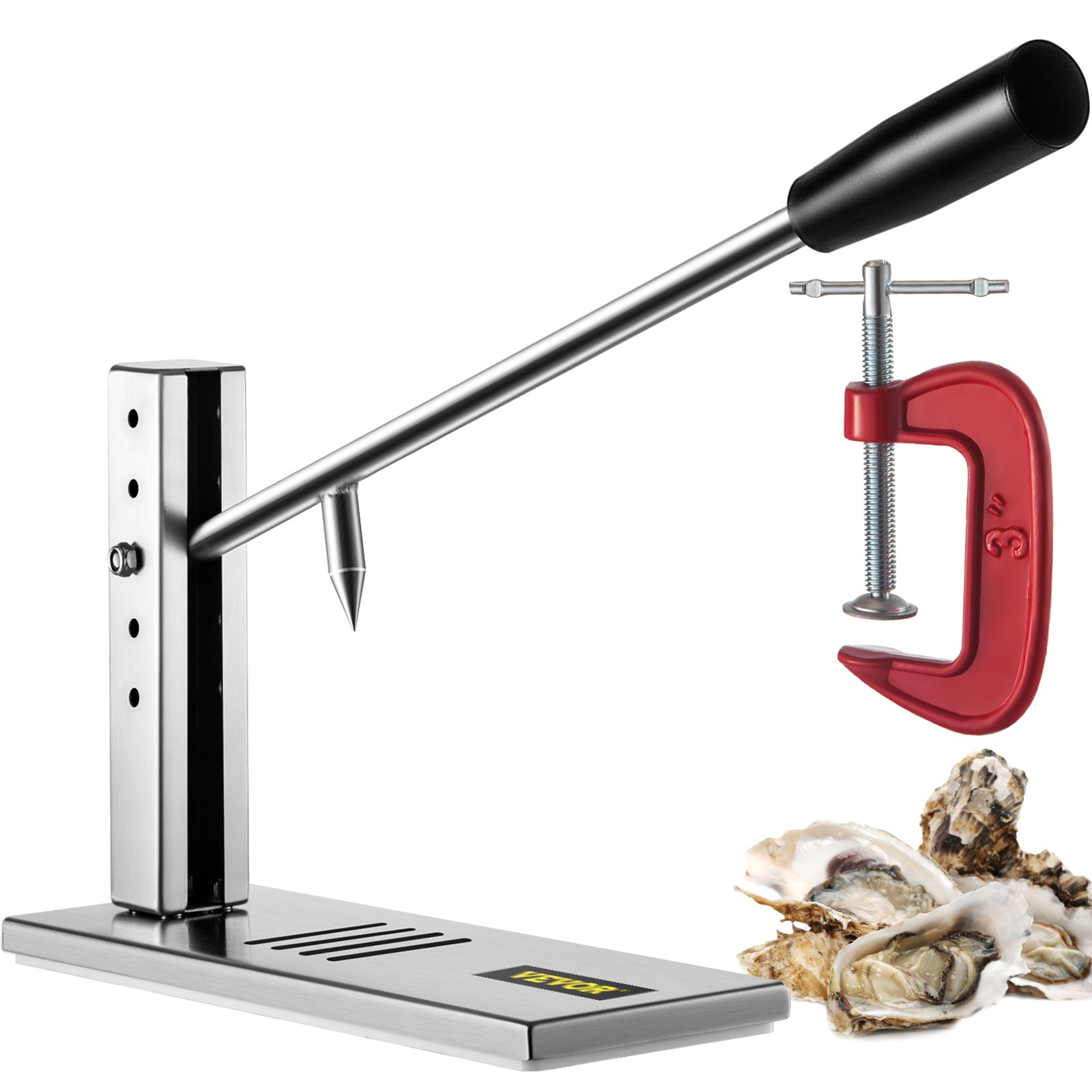 VEVOR Stainless Steel Oyster Shucker Tool Set, Clam Opener Machine with