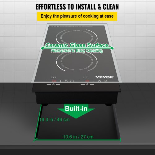 VEVOR VEVOR Electric Induction Cooktop Builtin Stove Top 11in 2
