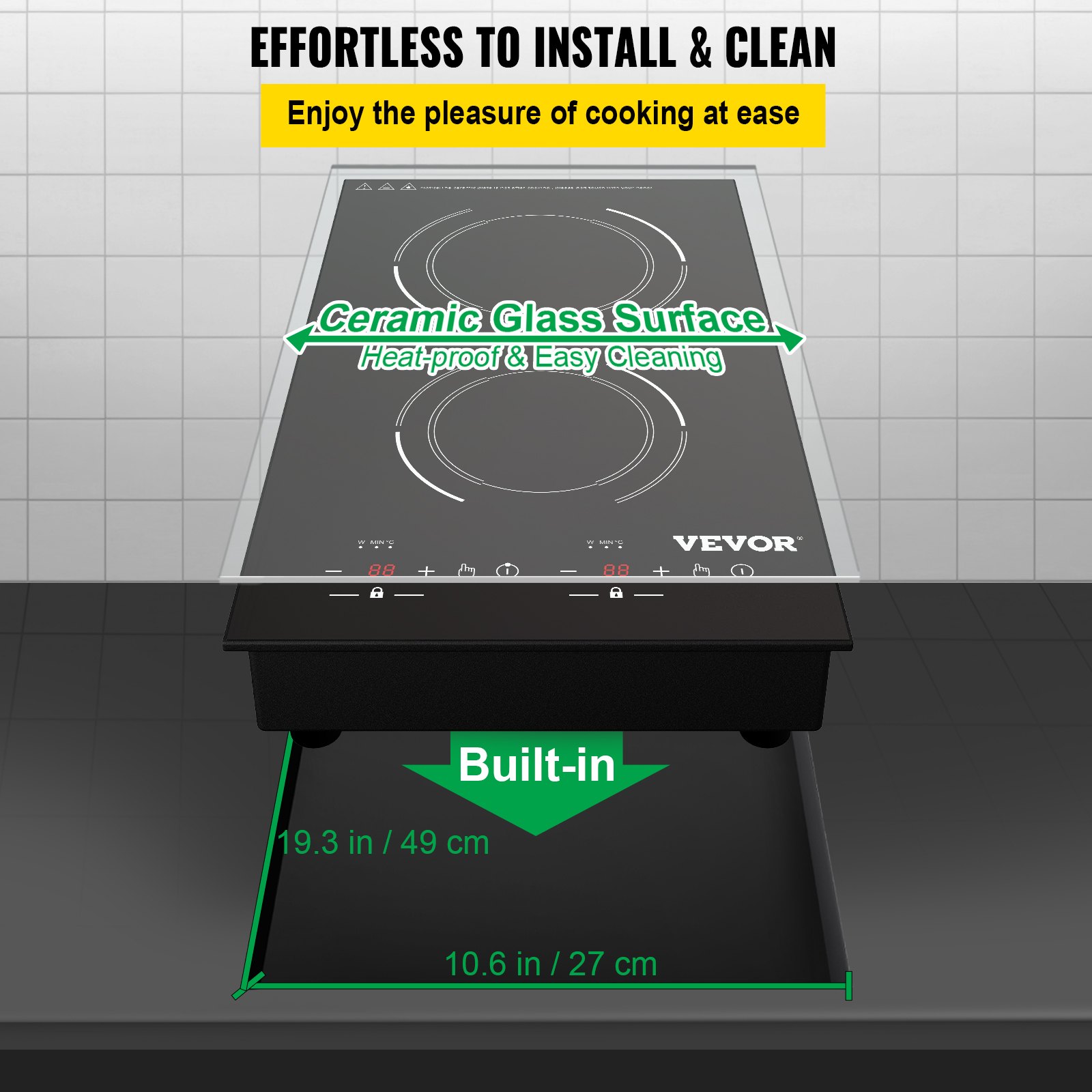 VEVOR VEVOR Electric Induction Cooktop Builtin Stove Top 11in 2