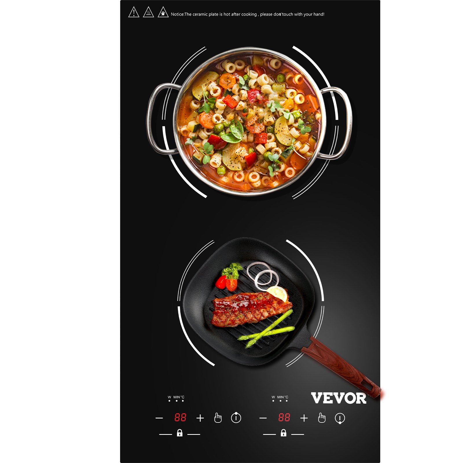 VEVOR VEVOR Electric Induction Cooktop Builtin Stove Top 11in 2