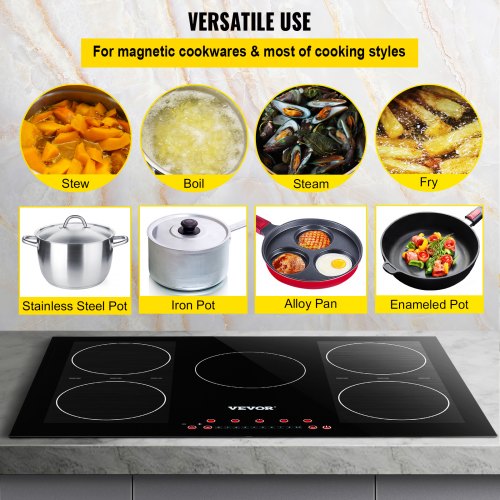 VEVOR Electric Induction Cooktop Builtin Stove Top 5 Burners 30.3x20