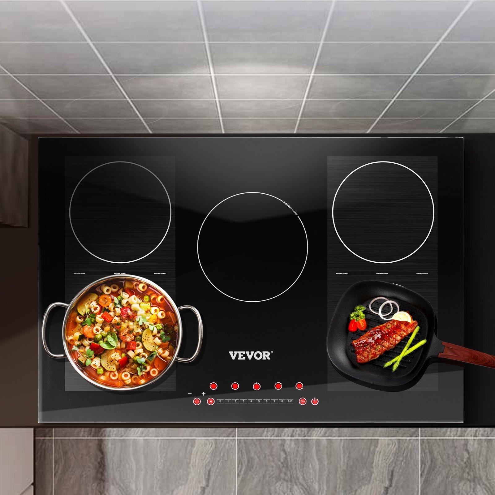 VEVOR Builtin Induction Electric Stove Top 30 Inch,5 Burners Electric
