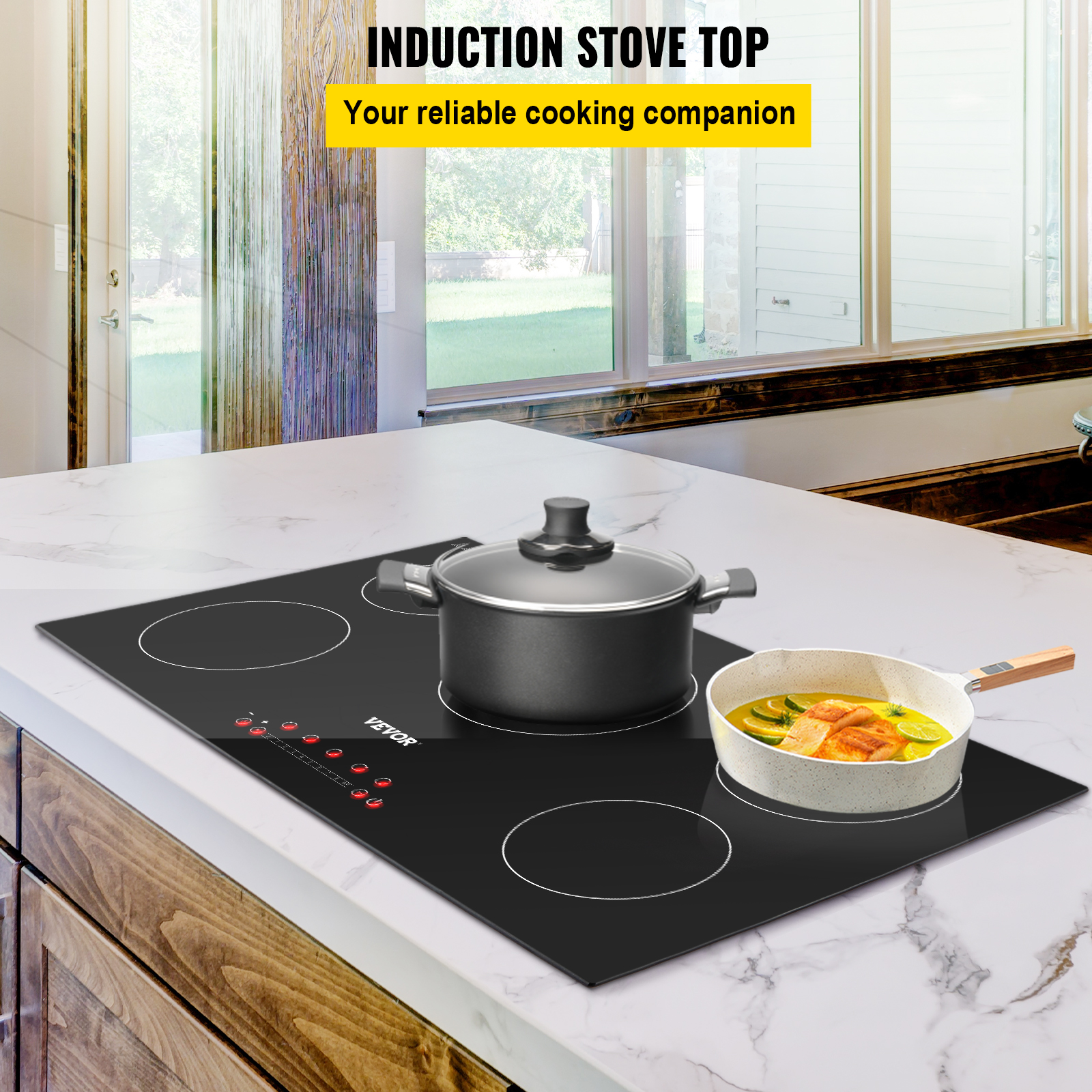 VEVOR Electric Induction Cooktop Builtin Stove Top 5 Burners 35.4x20.5in VEVOR US