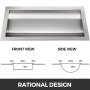 Stainless Steel Drop-In Deal Tray – 12x10 Inch Brushed Finish, Heat Protection Glass