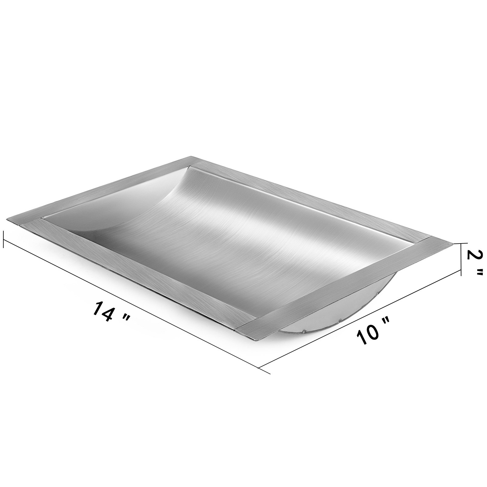 VEVOR 304 Stainless Steel DropIn Deal Tray 14" Deep x 10" Wide x 2