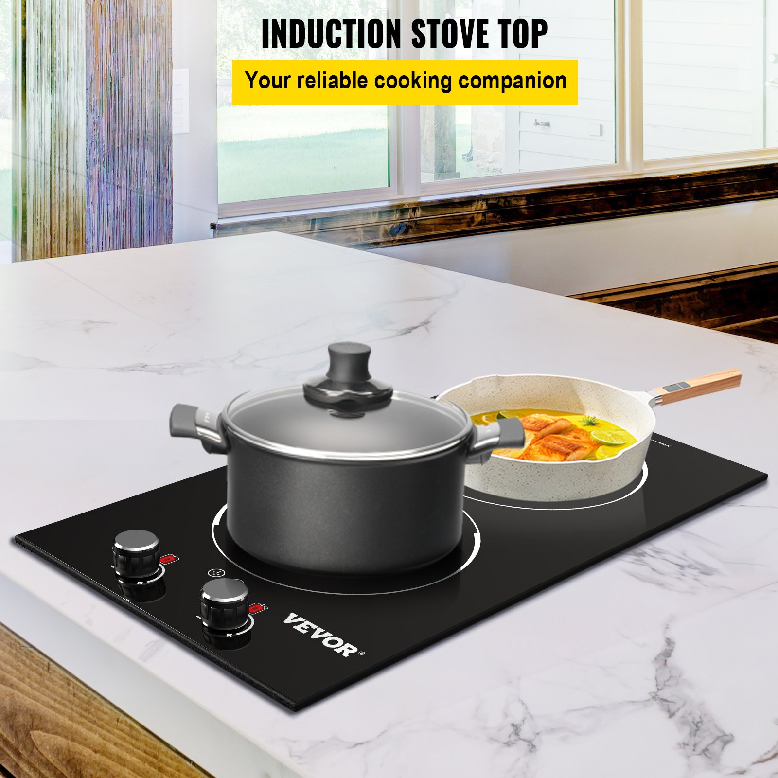 Vevor Electric Induction Cooktop Built In Stove Top 11in 2 Burners 120v