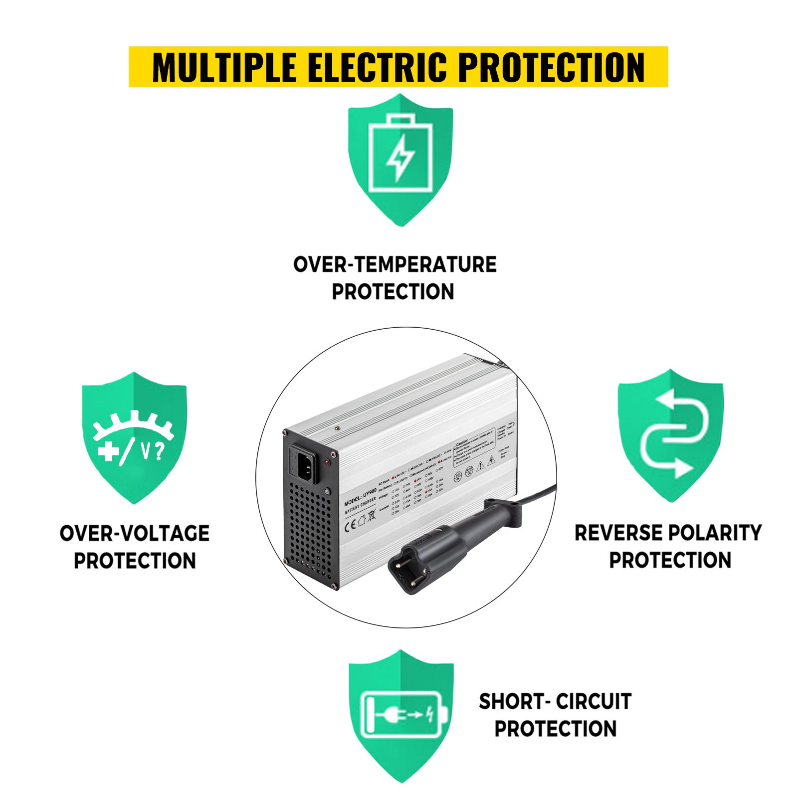 VEVOR 48 Volt 15 Amp Golf Cart Battery Charger with G29 Drive/LED Club