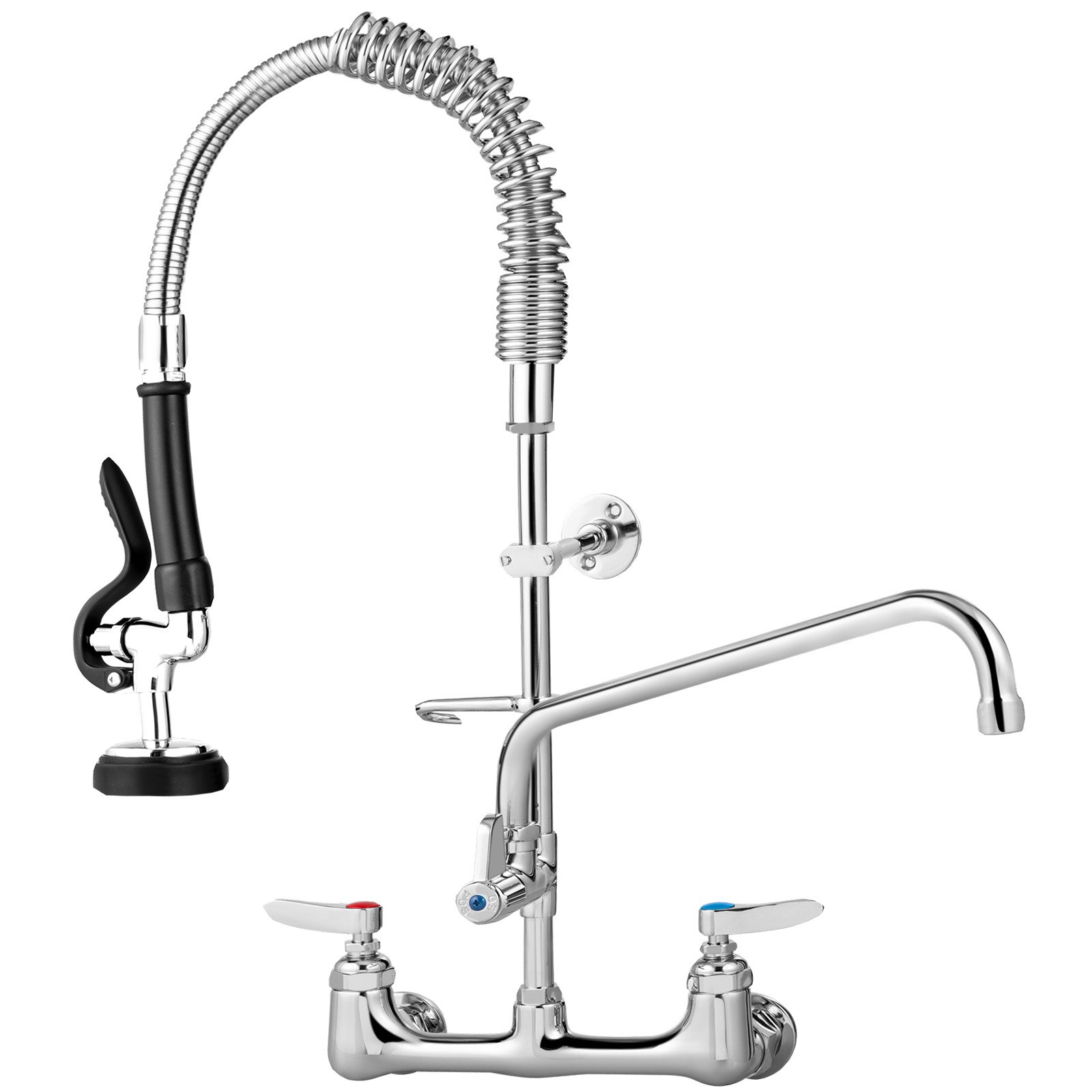 VEVOR Commercial Prerinse Faucet Wall Mount Kitchen Sink Faucet 8" w