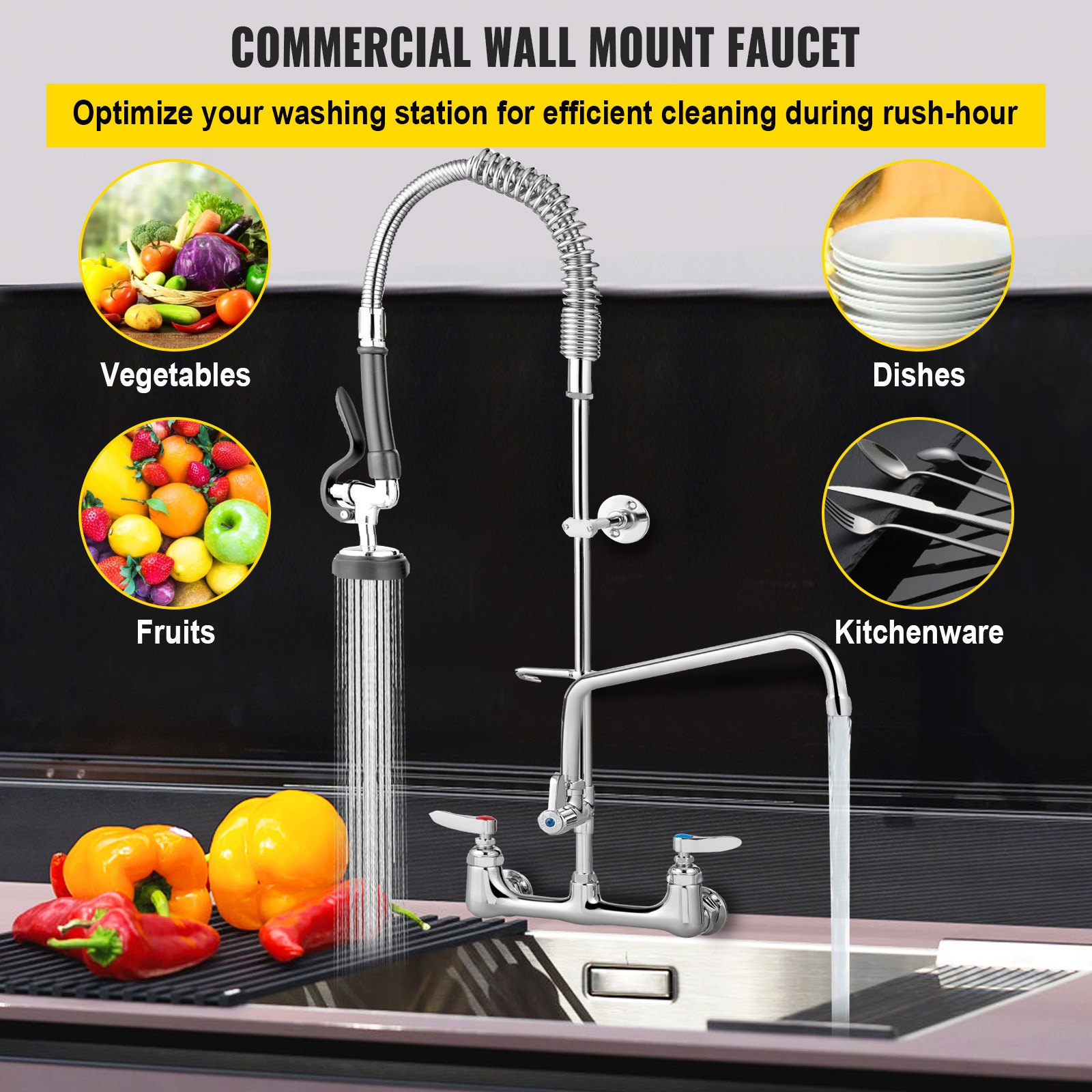 vevor-vevor-commercial-faucet-with-sprayer-8-adjustable-center-wall