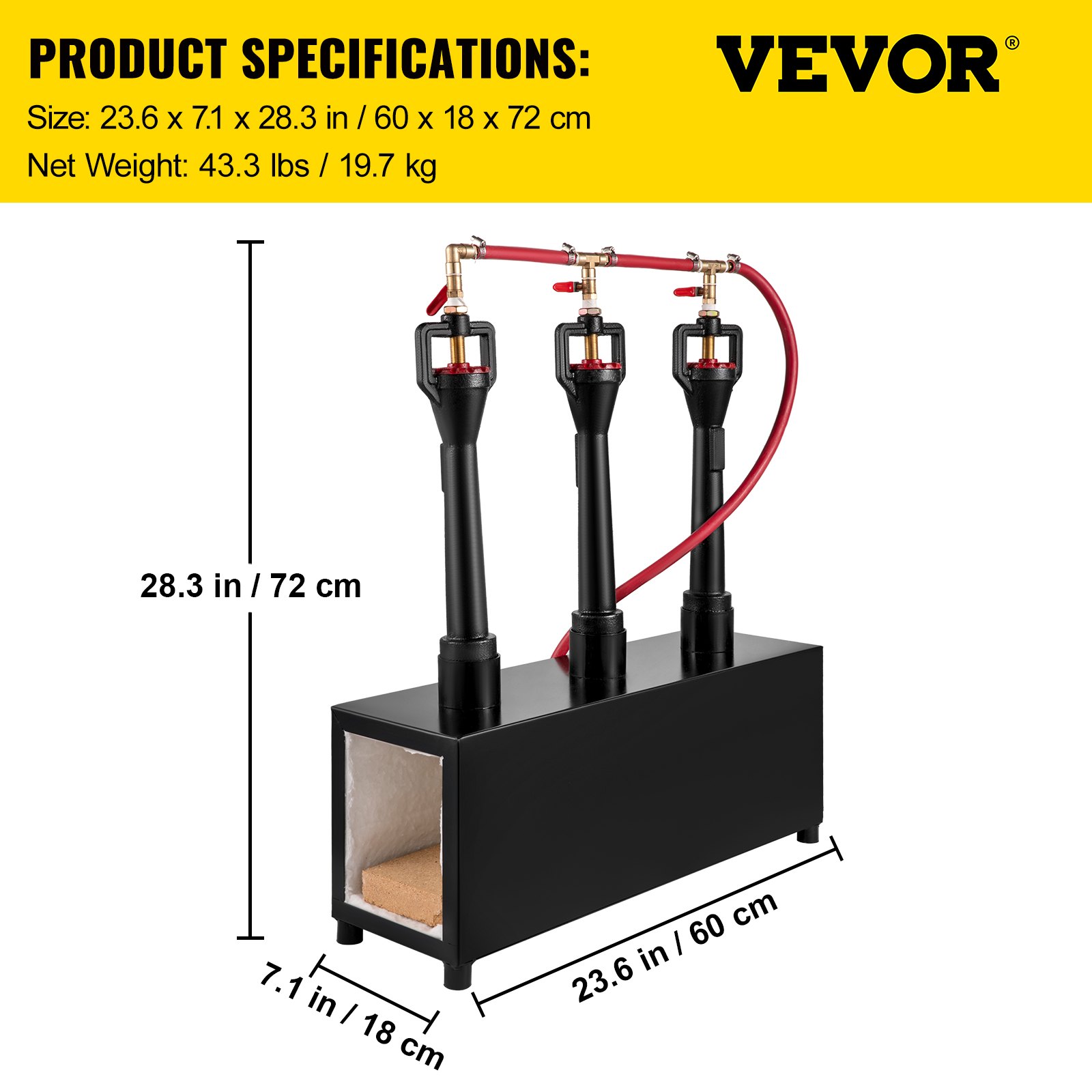 VEVOR Propane Knife Blacksmithing with Three Burners
