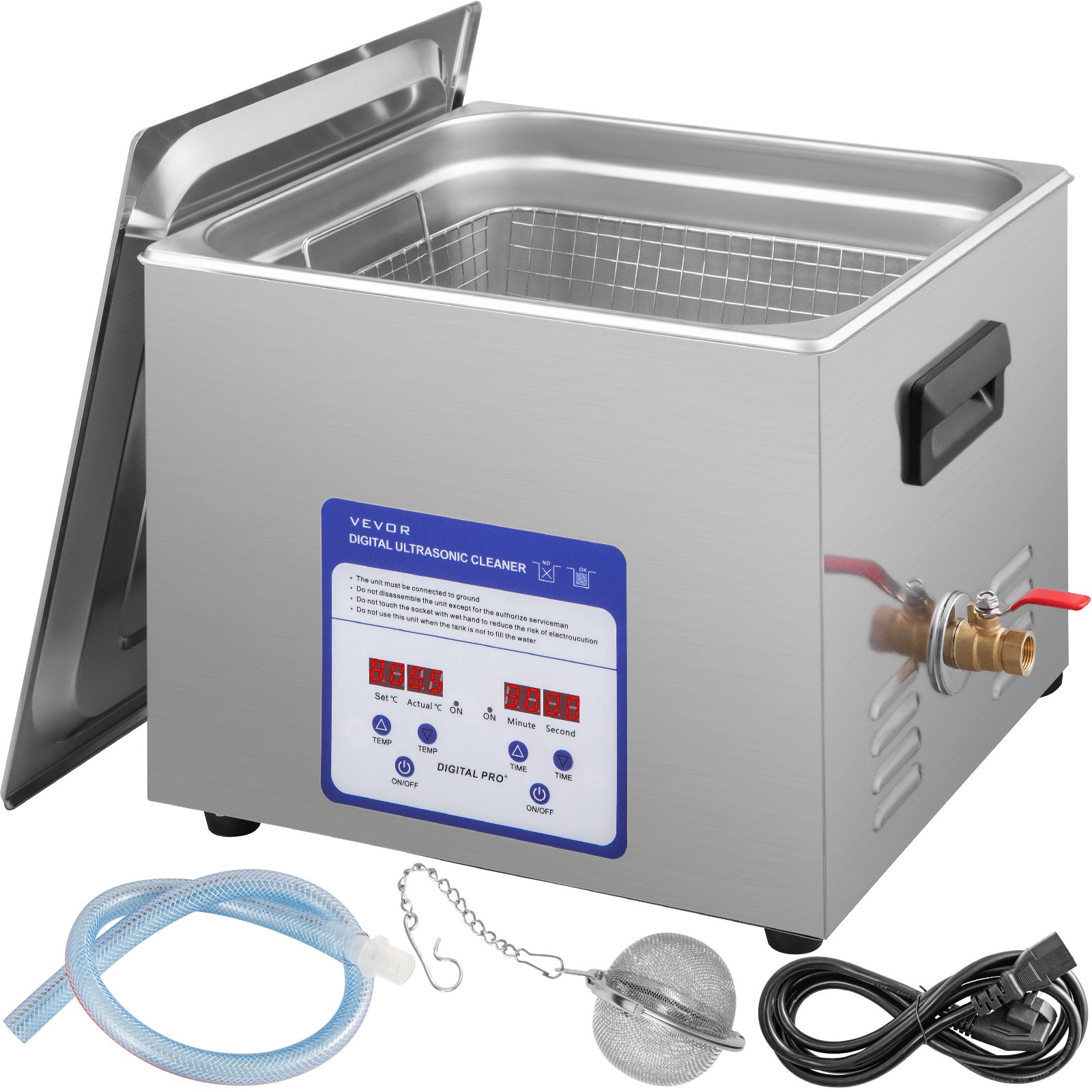 VEVOR Vevor Digital Ultrasonic Cleaner Ultrasonic Cleaning Machine 15l ...