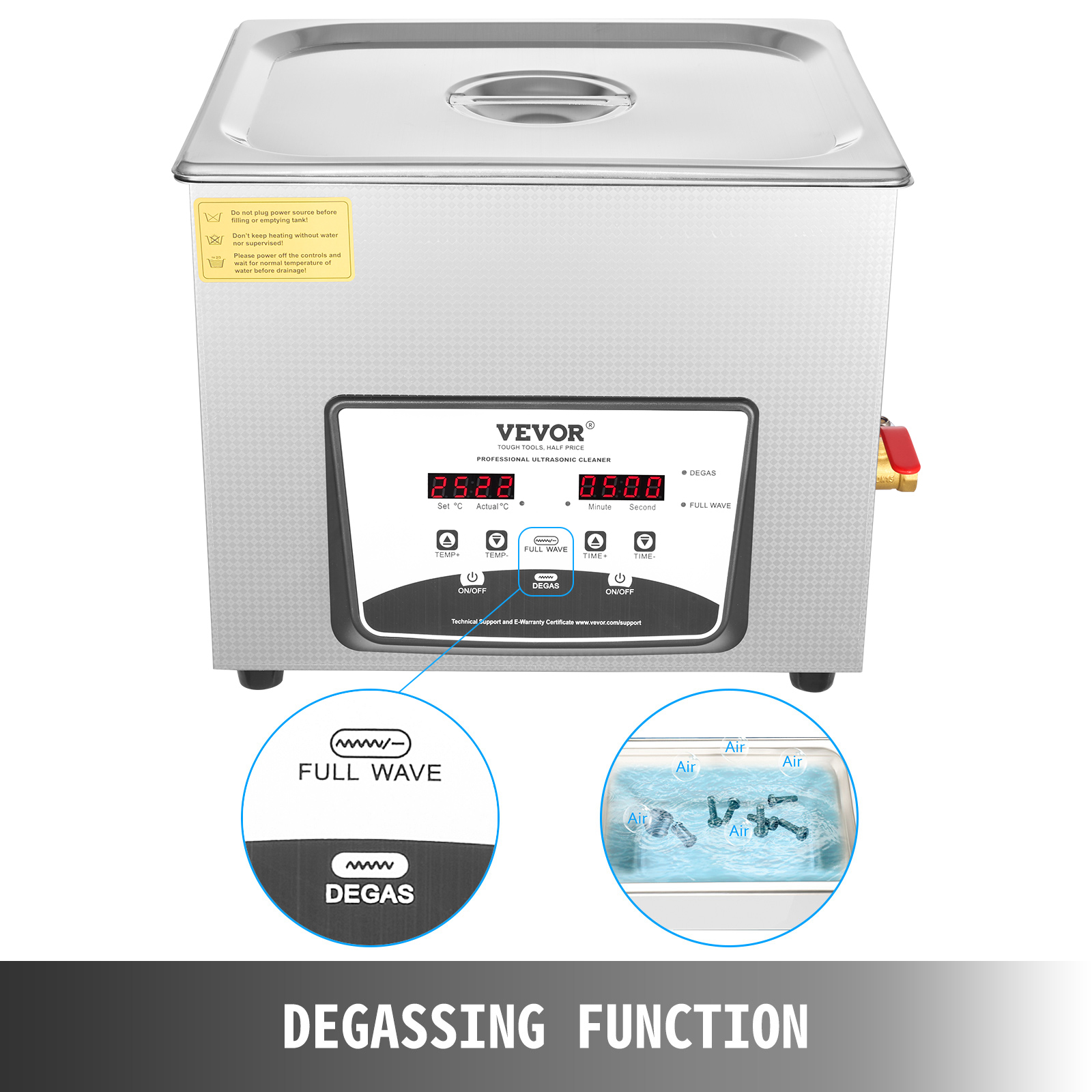 VEVOR Upgrade 10l Digital Ultrasonic Cleaner Stainless Disinfection