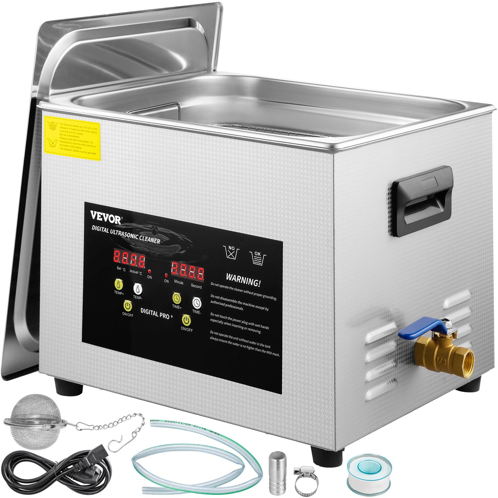 VEVOR 15L Upgraded Ultrasonic Cleaner (600W Heater,360W Ultrasonic