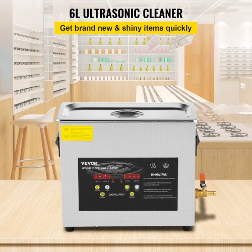 VEVOR 6L Upgraded Ultrasonic Cleaner (200W Heater,180W Ultrasonic) Professional Digital Lab
