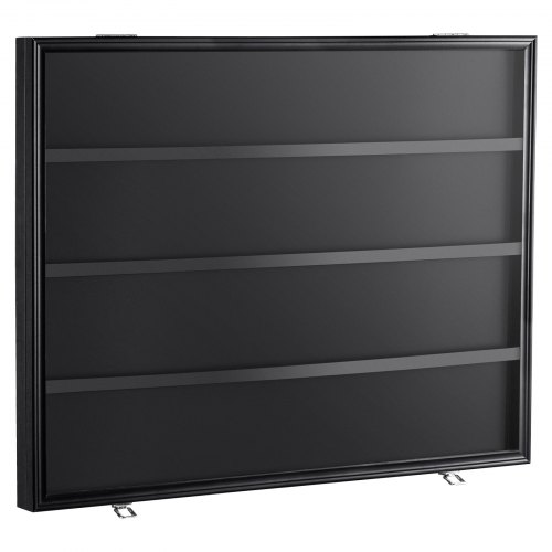 Musta Urheilukorttien Vitriini, 77,5X61,7X5,3 Cm, Lukittava Puukehys