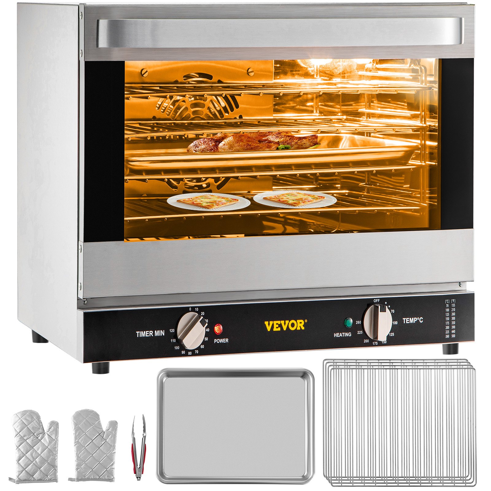 VEVOR Commercial Convection Oven, 66L/60Qt, HalfSize Conventional Oven