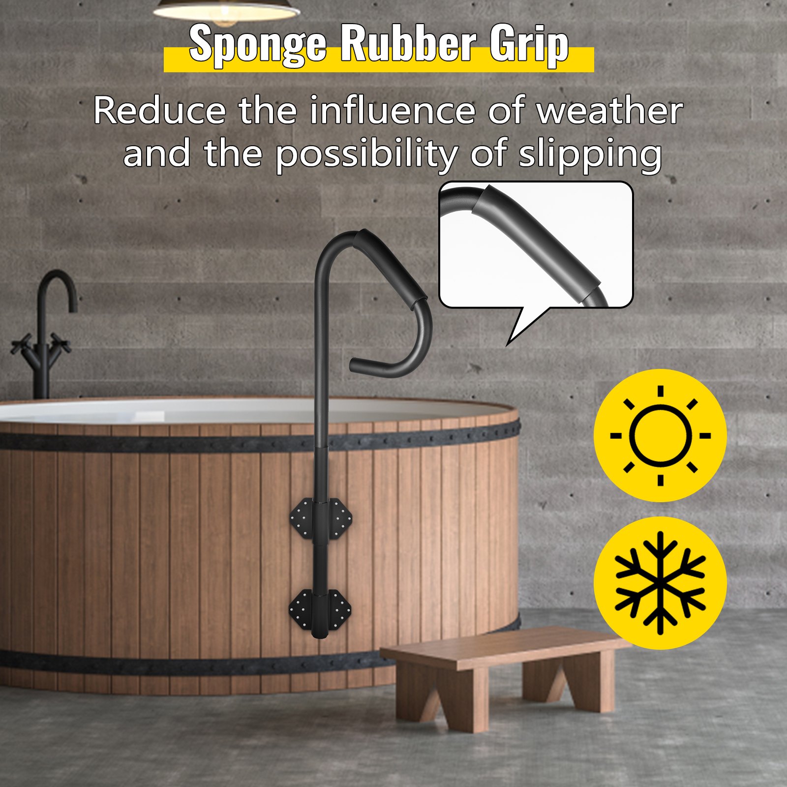 VEVOR Hot Tub Handrail 600LBS Capacity Spa Side Step 48" Spa Side