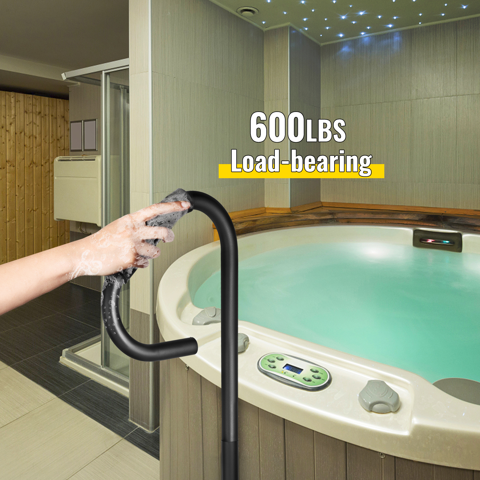 VEVOR Hot Tub Handrail 600LBS Capacity Spa Side Step 48" Spa Side