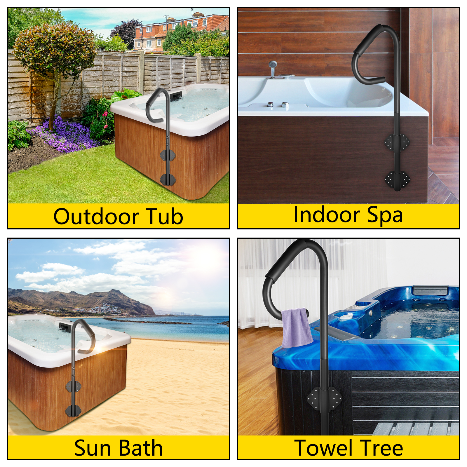 VEVOR Hot Tub Handrail 600LBS Capacity Spa Side Step 48" Spa Side
