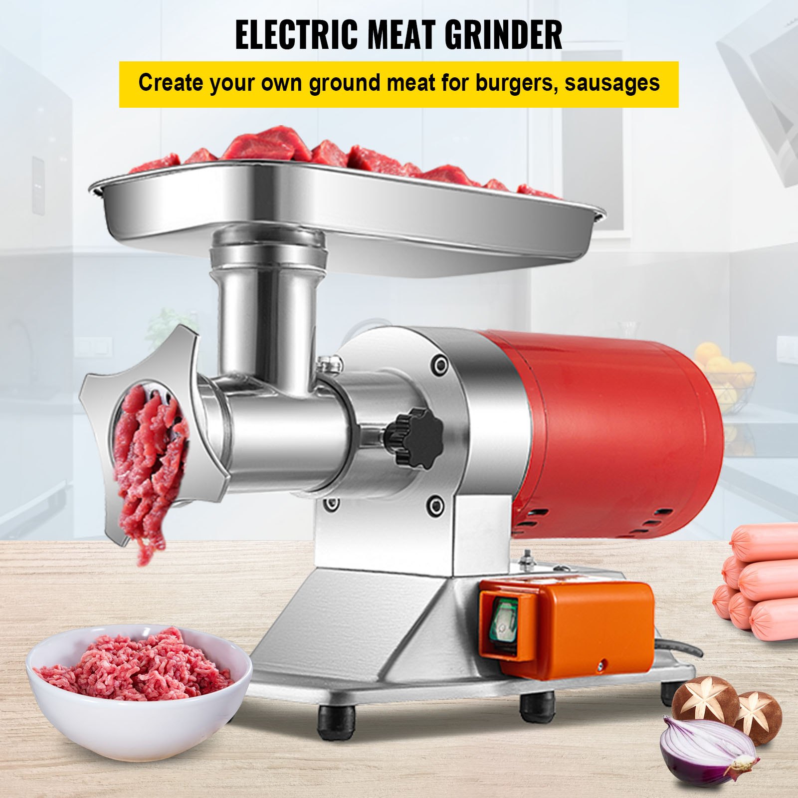 VEVOR Electric Meat Grinder, 661 Lbs/Hour1100 W Meat Grinder Machine, 1