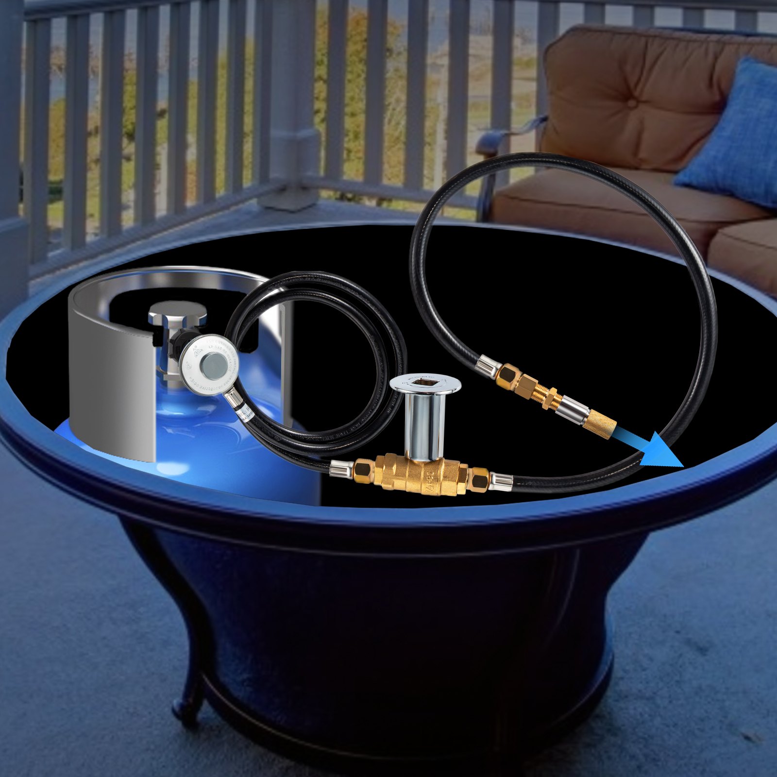 VEVOR Fire Pit Installation Kit, 90K BTU Max Propane Fire Pit Hose Kit
