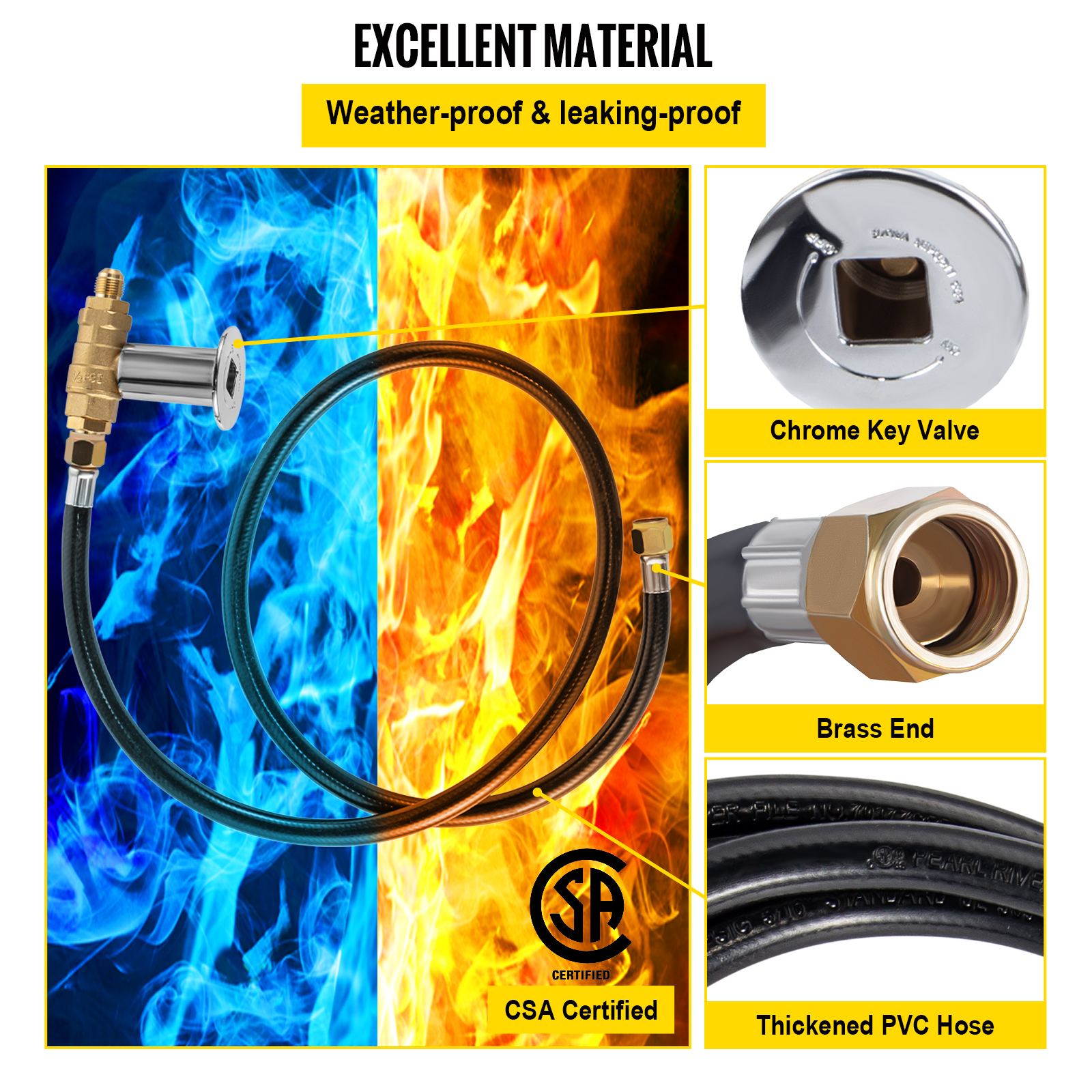 Vevor Fire Pit Installation Kit Fire Pit Hose Kit 300k Btu Max Assembly