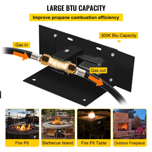 VEVOR Fire Pit Gas Burner Spark Ignition Kit, 300K BTU Fire Pit Ignition System, Stainless Steel