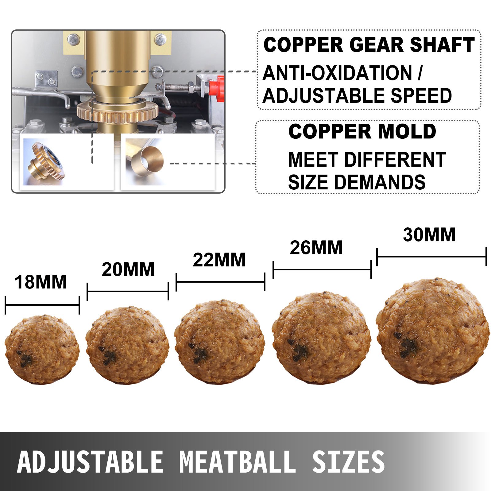 VEVOR Commercial Meatball Forming Machine, 280 PCs/min Meatball Maker ...