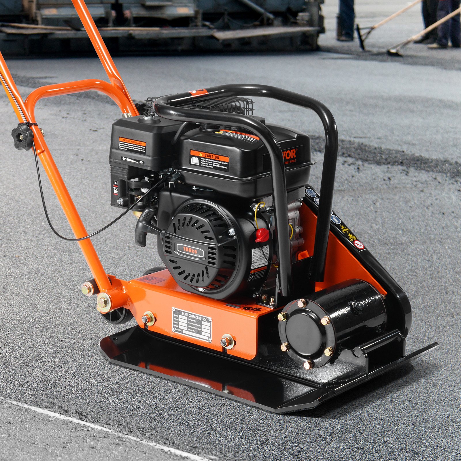 VEVOR VEVOR Plate Compactor Plate Tamper 6.5HP Walk-Behind Rammer 196cc ...