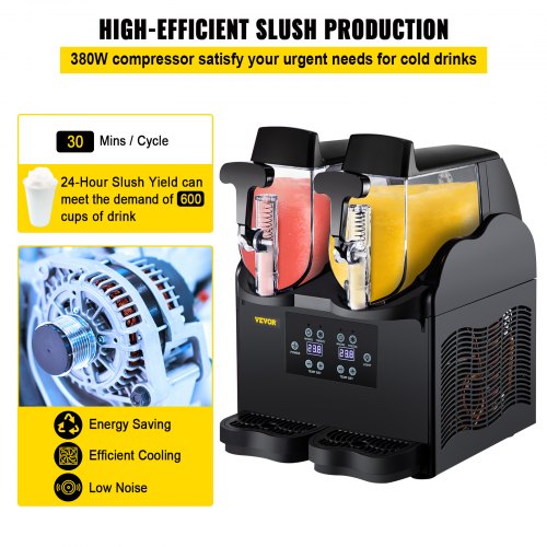 VEVOR VEVOR Slush Making Machine Frozen Drink Machine 2x2.5L Slush