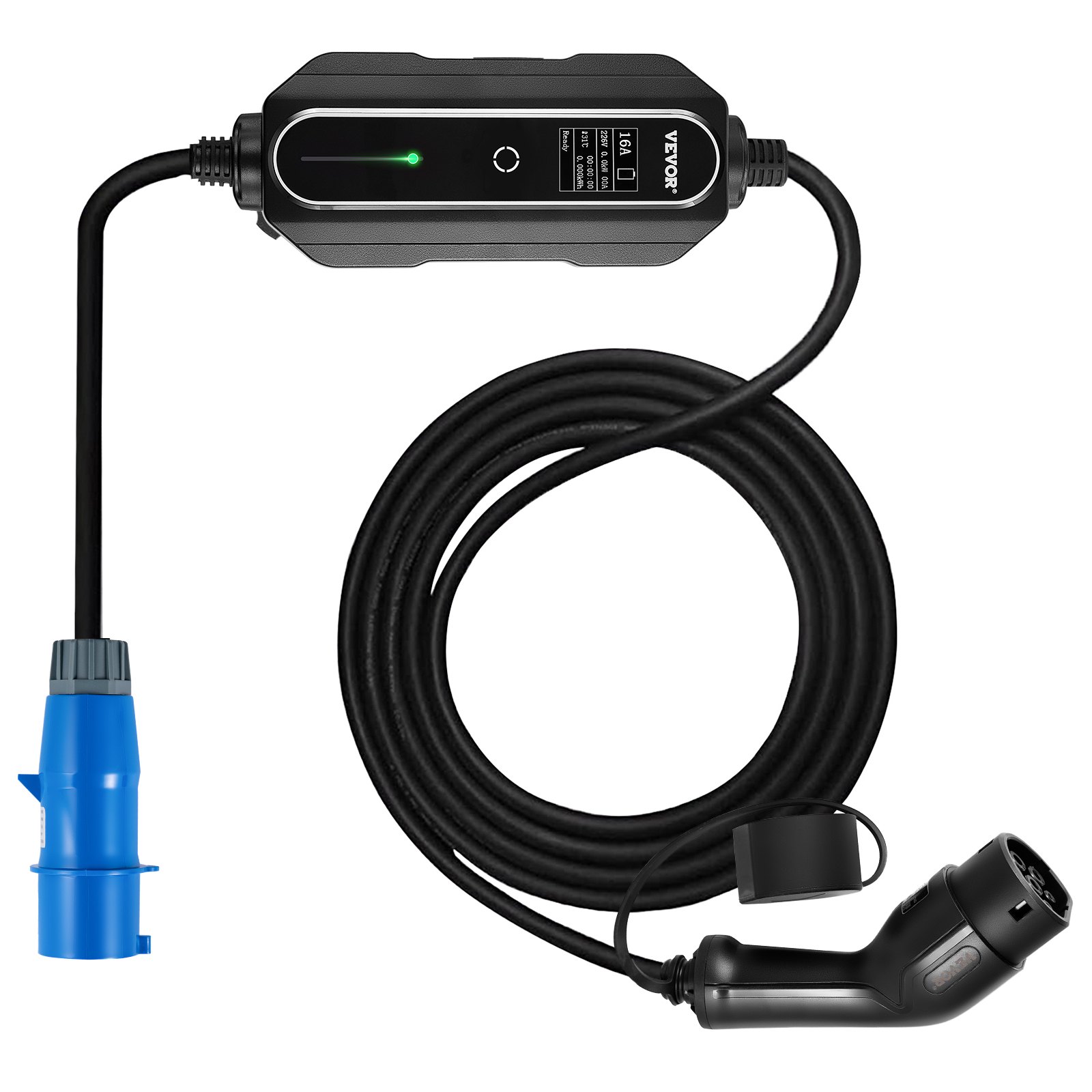 VEVOR VEVOR Portable EV Charger, Type 2 16A, Electric Vehicle Charger 7 ...