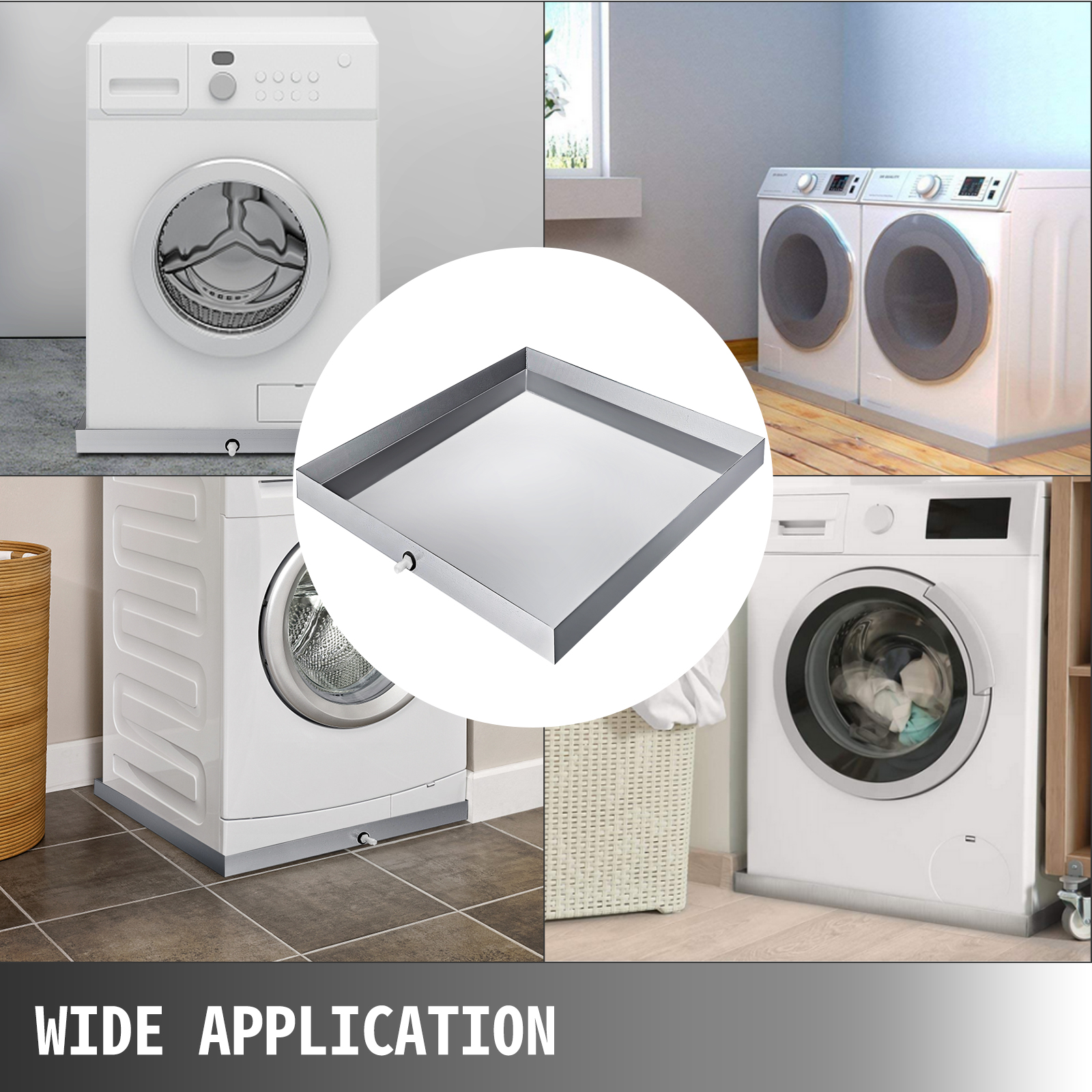 Washing Machine Drip Pan 32 X 30 Galvanized Steel 1.2mm ,w/ Drain Hole