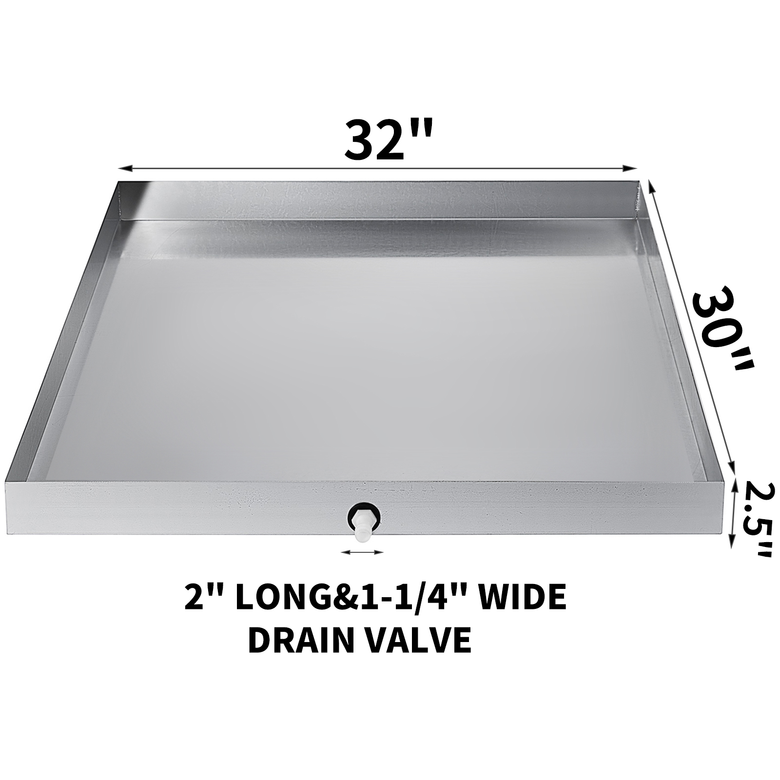 Washing Machine Drip Pan 32 X 30 Galvanized Steel 1.2mm ,w/ Drain Hole